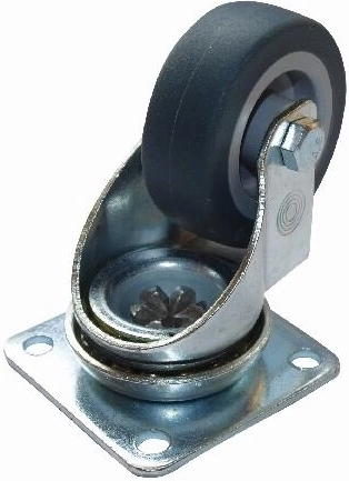 Swivel furniture castors for parquet 30 mm, rubber (4 pcs)