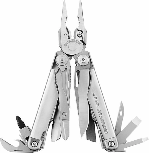 Leatherman Surge multi-tool, 21 functions, all-stainless, silver