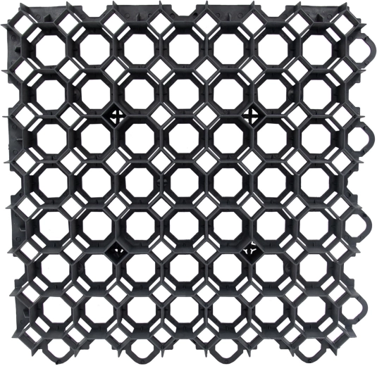 Rasengitterplatte 49 × 49 × 4 cm aus recyceltem Kunststoff, schwarz