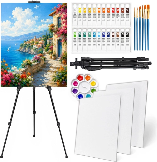 RENEW FORCE Painting set with folding easel 35 pieces - 1 piece