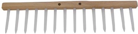 Râteau de jardin en bois à 14 dents, 48 cm, sans manche