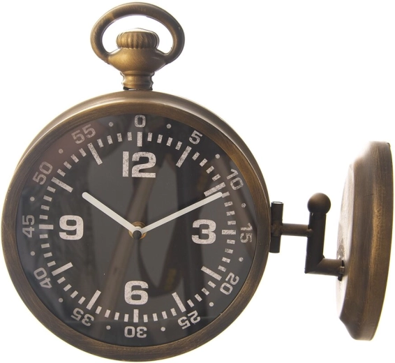 Metal wall clock with gold décor, 25 cm