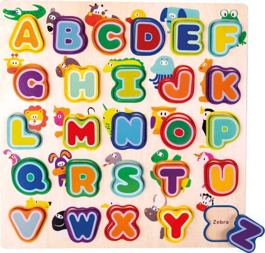 Wooden Alphabet Animal Puzzle – English