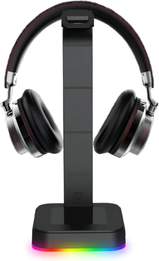 Renew Force Headphone Stand with RGB Lighting and USB Ports