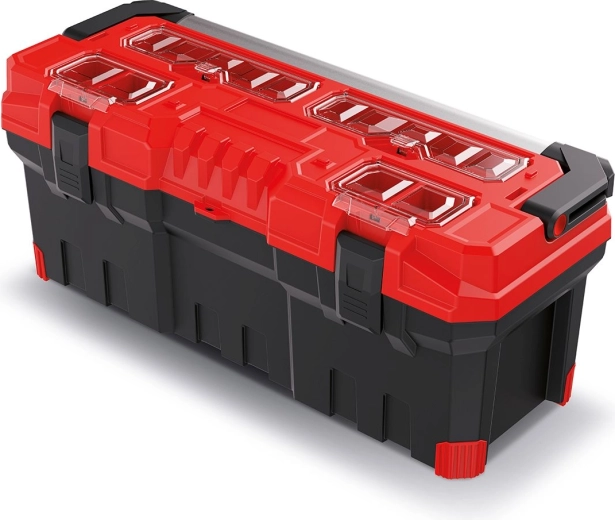 Plastic tool box with metal handle TITAN PLUS 752 × 300 × 304 mm – red
