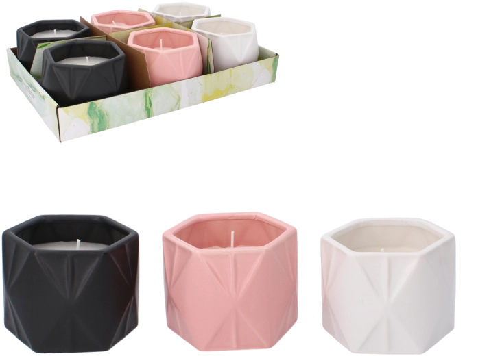 Decorative Citronella Candle in Ceramic Holder 11.5 × 9 cm