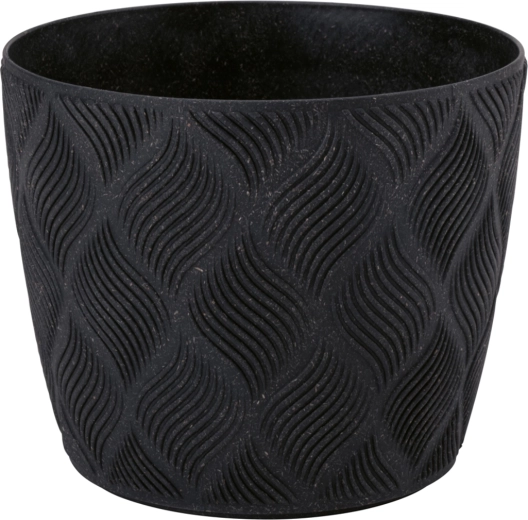 Pot de fleurs FLOW Petit ECO WOOD 17 cm – noir profond