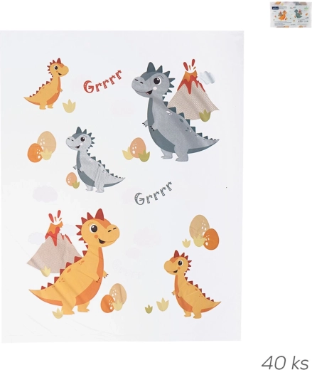 Sachets à goûter DINO 35 × 25 cm, 40 pièces