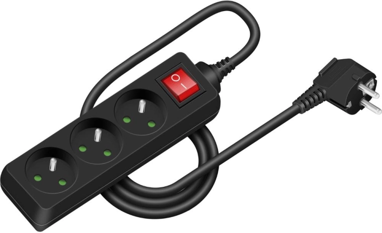 Rallonge électrique avec interrupteur RETLUX de 1,5 m avec 3 prises