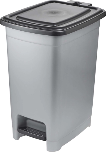 Light Silver Pedal Trash Can 32 × 42 × 53 cm