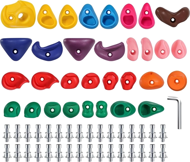 RENEW FORCE climbing holds for children and adults, 32 pieces