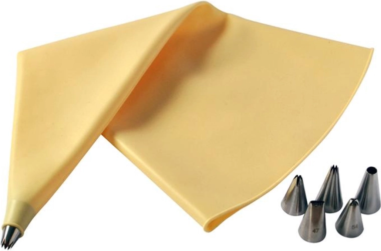 Siliconen spuitzak TORO met 6 spuitmondjes