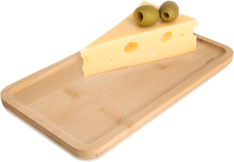 Assiette de service en bambou pour rafraîchissements 20 × 11 cm