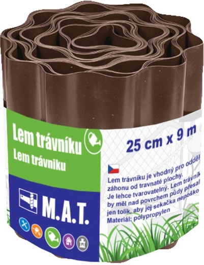 Plastic Lawn Edging 25 × 900 cm, Brown