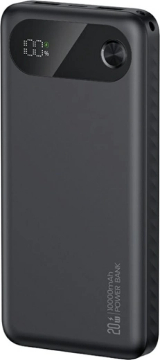USAMS PB80 Power Bank 10000 mAh, 20W PD, 2×USB-A + USB-C, Black