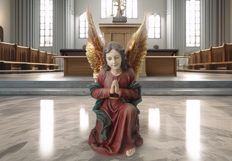 Ange agenouillé – statue décorative 62 cm