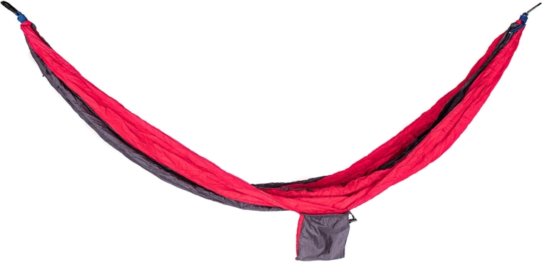 Nylon hangmat 270 × 140 cm rood‑zwart