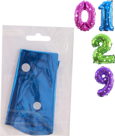 Ballon en aluminium en forme de chiffre à pois 40 cm, assortiment de couleurs