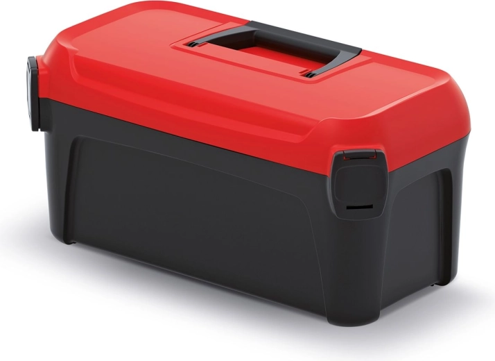 Mallette à outils SMART 16 l, 380 × 234 × 225 mm, noire avec couvercle rouge