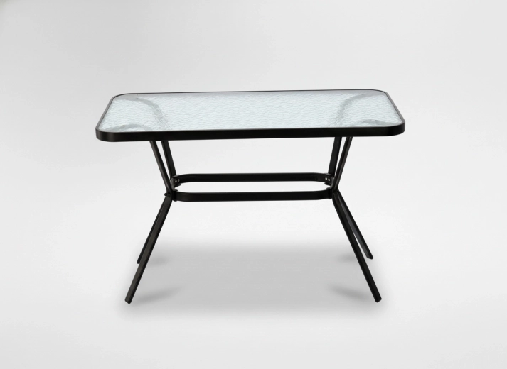 Rechthoekige tuintafel met glazen blad 110 × 60 × 70 cm