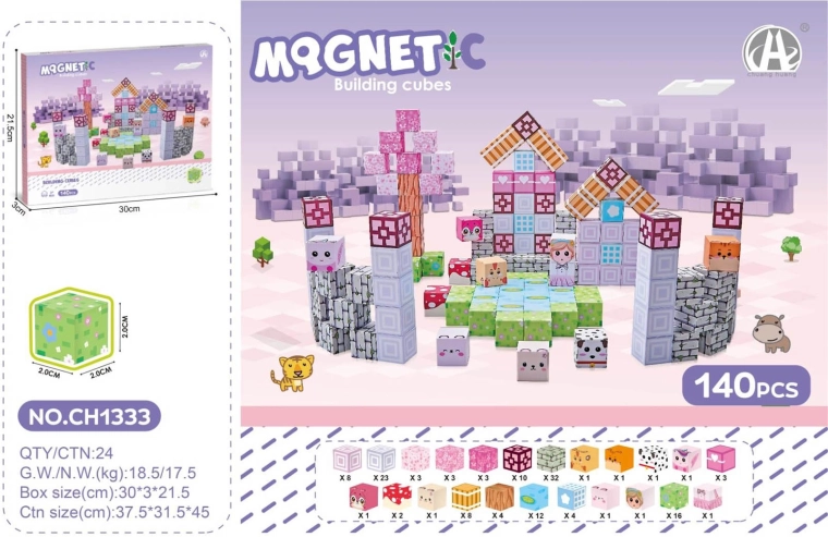 3D Magnetic Blocks for Kids 140 pcs