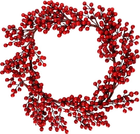 Kerstkrans 50 cm met hulstbessen