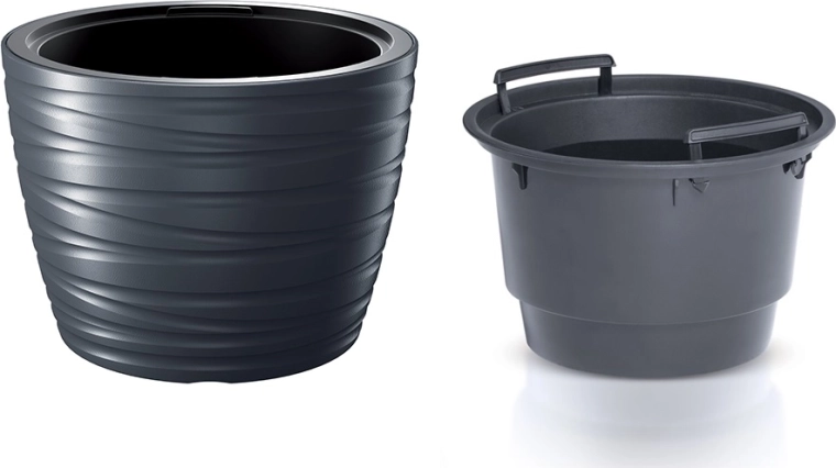 Jardinière basse avec insert MAZE 47,5 cm anthracite