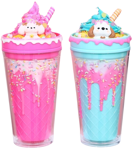 Gobelet avec couvercle et paille Chiot glace 480 ml