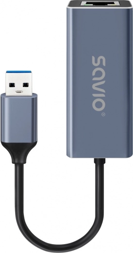Savio USB-A to RJ‑45 Gigabit Ethernet Adapter