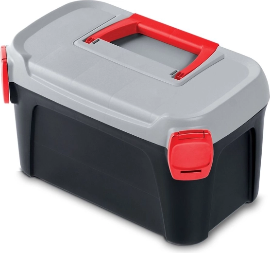 Werkzeugkoffer Smart 7 l, schwarz mit grauem Deckel