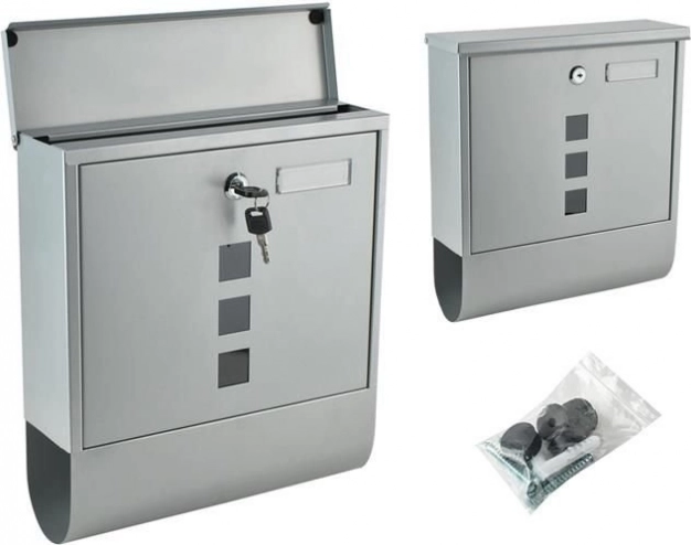 Large Grey Mailbox with Weather Protection Feature