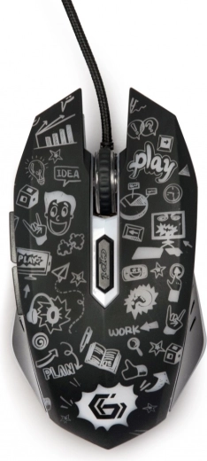 Souris optique LED avec 6 boutons USB noire - 1 pièce