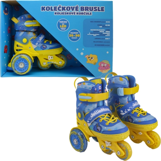 Leuchtende Kinder-Inlineskates blau, verstellbar Gr. 26–30