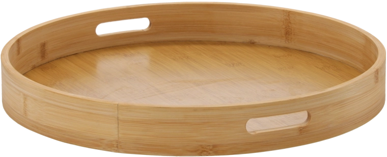 Plateau de service en bambou 40 cm avec poignées