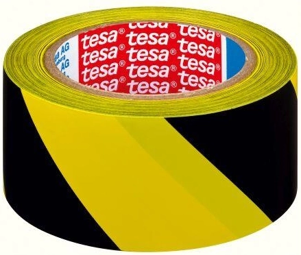 Warnklebeband 50 mm × 33 m gelb‑schwarz TESA