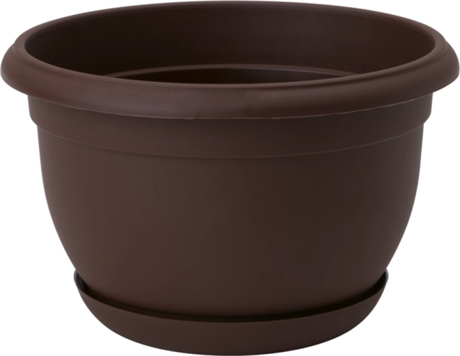 Malta Flower Pot 19 cm brown plastic