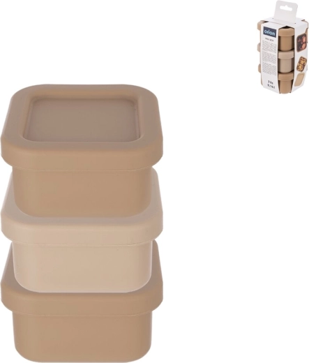 Lot de mini boîtes alimentaires en silicone carrées 160 ml, 3 pcs (mix)