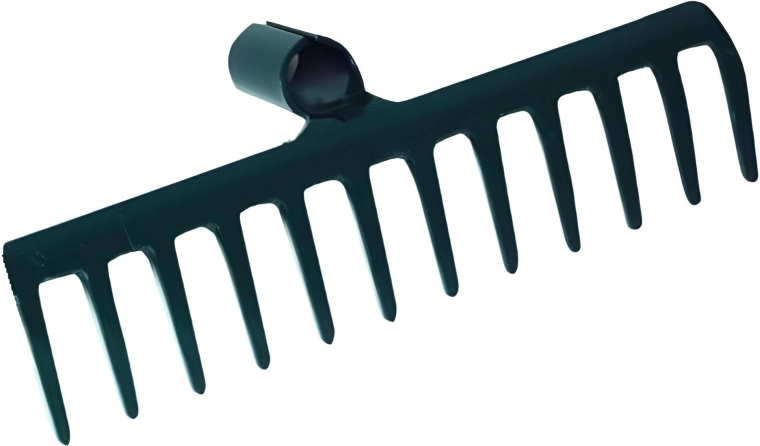 Iron rake head without handle, 12 teeth
