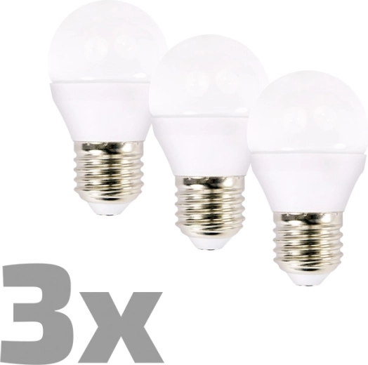Ecolux ledlamp miniglobe E27 6 W 3000 K 450 lm - 3 stuks
