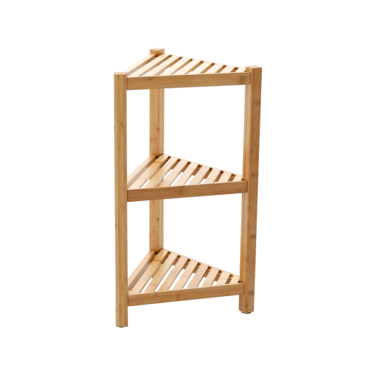 Bambus-Eckregal mit 3 Ablagen 34 × 34 × 60 cm