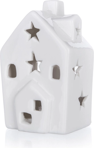 Porseleinen LED-huisje met wit licht