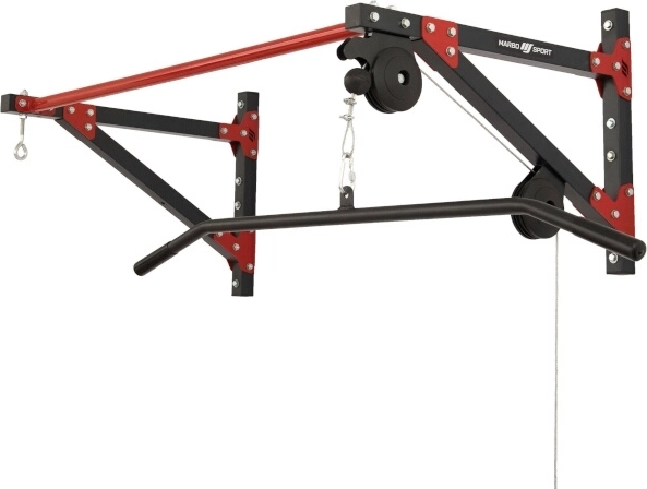 Wall-mounted pull-up bar with upper pulley and punching bag holder MARBO Sport MH-D204
