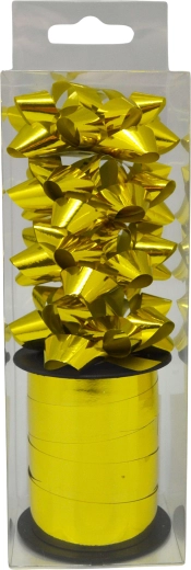 Set van metallic gouden cadeaustrikken, 2 stuks (breedte 6 mm)