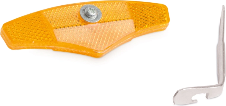 Oranje spaakreflectoren voor fietswielen 110 × 35 mm, 2 stuks