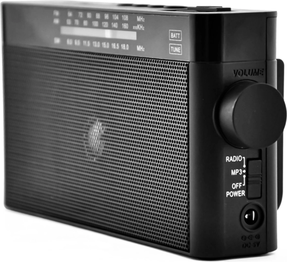 Portable retro AM/FM radio with Bluetooth, USB and microSD