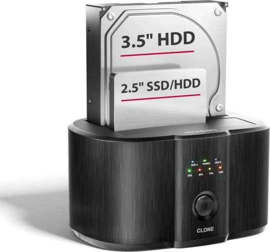 AXAGON docking- en kloonstation voor 2× SATA-schijven