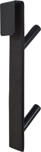 Deurhaak met 2 haken van roestvrij staal, zwart