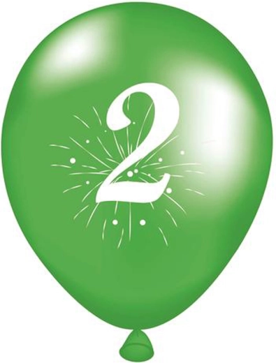 Ballonnen met cijfer 2, 5 stuks, latex