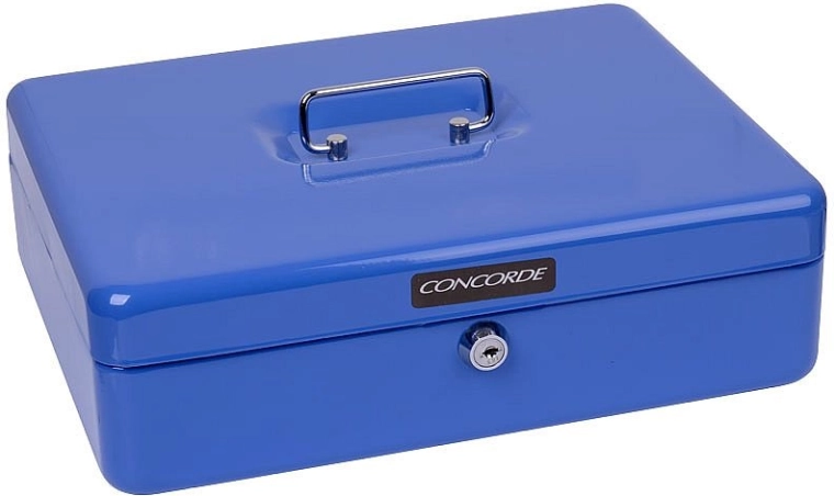 Metalen geldkist CONCORDE 30 cm, blauw