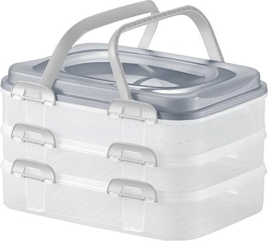 Kunststof picknickbox met 3 lagen 40 × 30 × 24 cm